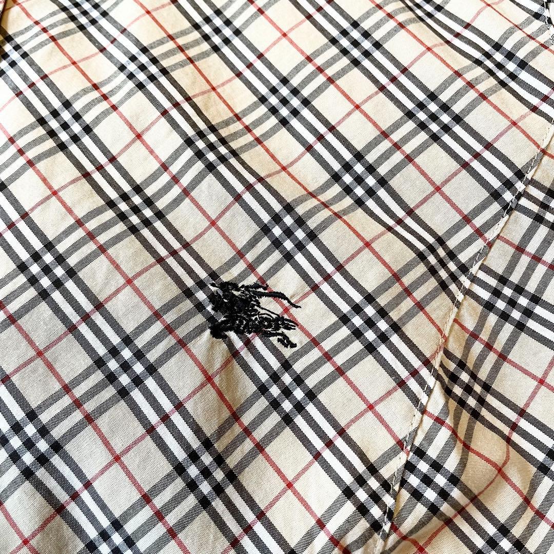 バーバリーブルーレーベル ノバチェック シャツ Yシャツ 刺繍ロゴ