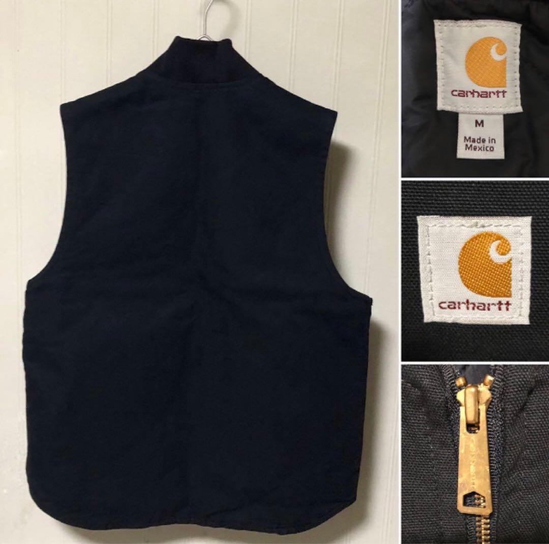 極美品❗️メキシコ製 Carhartt カーハート ダックベスト 厚手 黒M