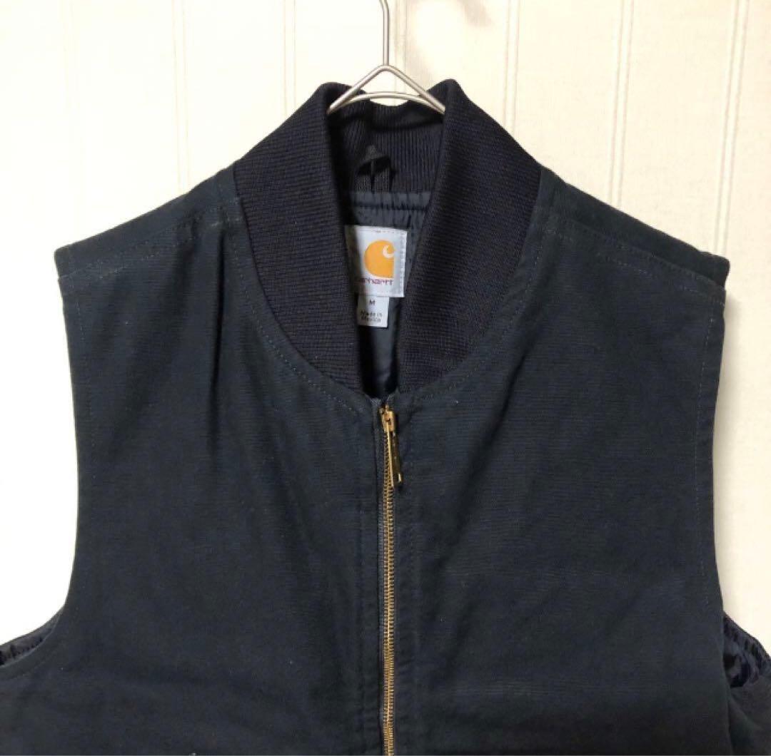 極美品❗️メキシコ製 Carhartt カーハート ダックベスト 厚手 黒M