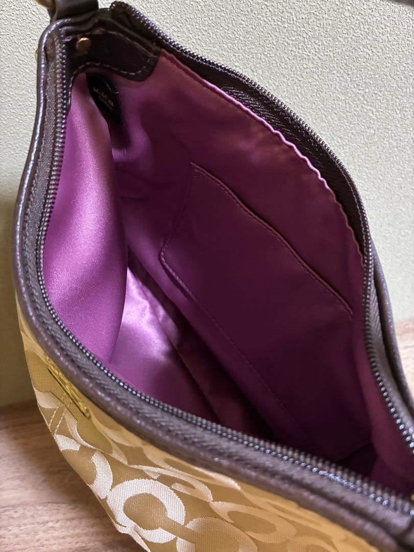 極美 コーチ オプアート アクセサリーポーチ ミニバッグ ワンショル