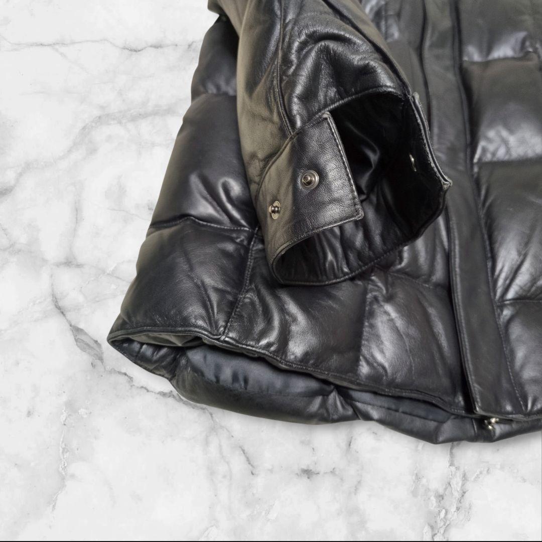 コムサデモードメン 馬革 ヌプシ 肉厚 ダウンジャケット 黒 ホース