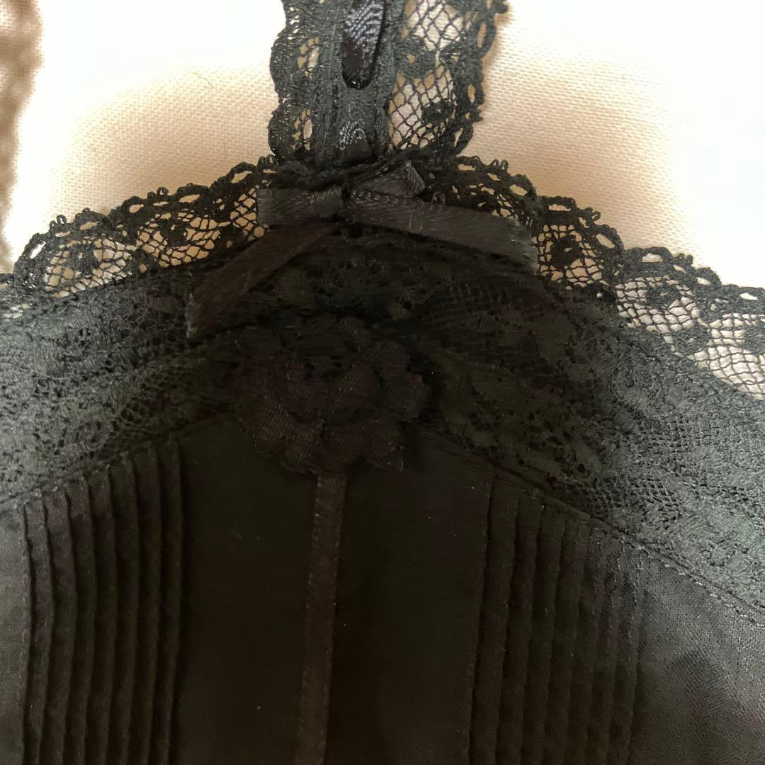 ピンクハウス 未使用品 綿ローン&フランス製?!レース黒生地