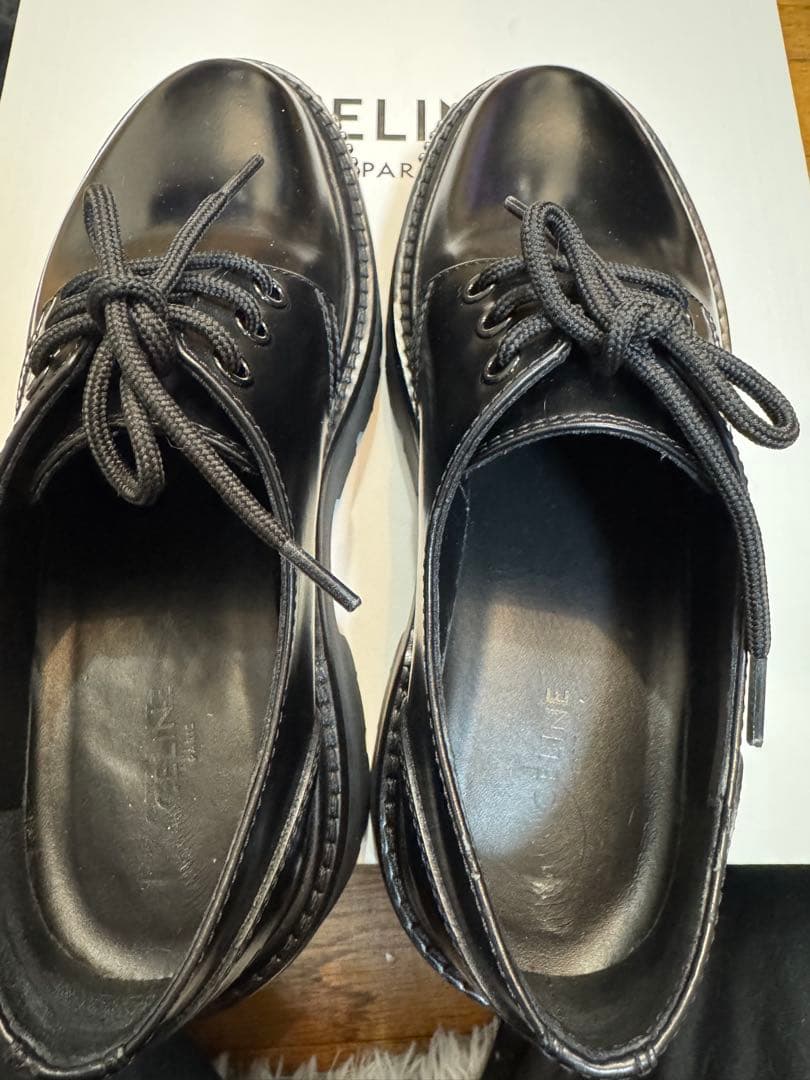 CELINE 厚底レースアップスタッズロゴシューズ 36.5 - メルカリ