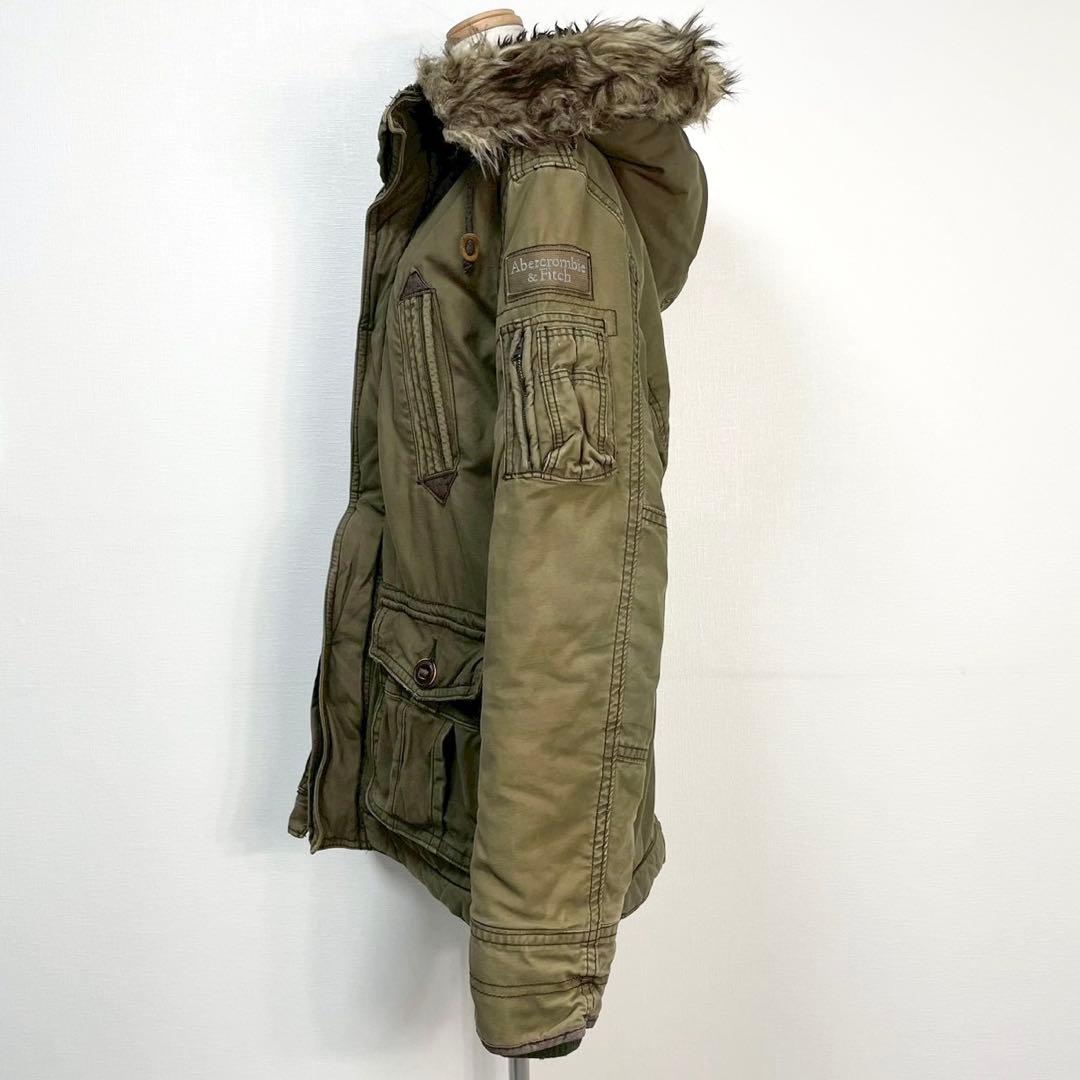 y2k❤️ 00s Abercrombie & Fitch ファー付 モッズコート - メルカリ