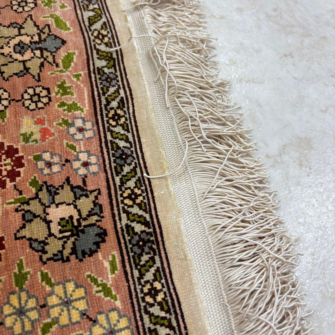 トルコ絨毯 ヘレケ シルク 玄関マット 55×70