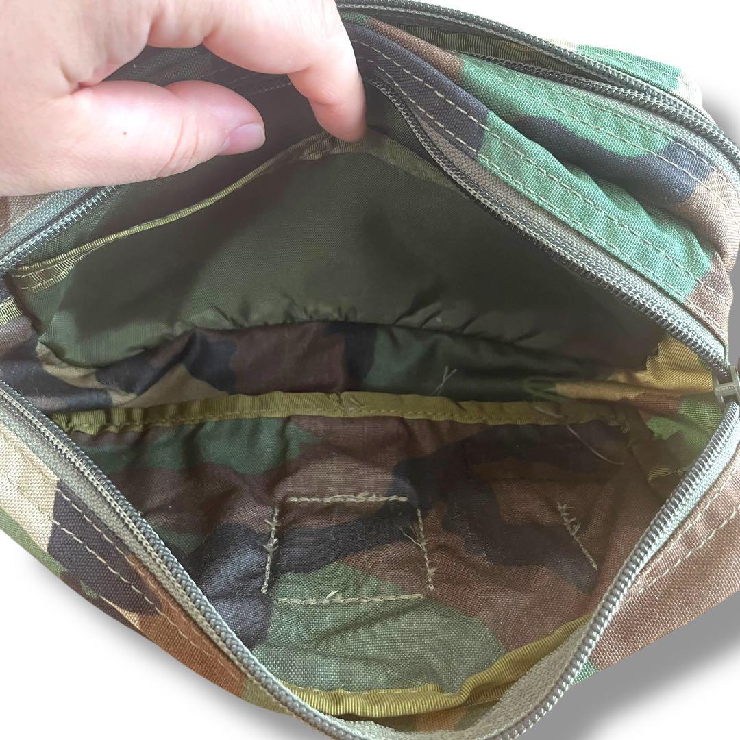 希少/USA製】ブリーフィング ポーチ 迷彩 ウッドランドカモ ナイロン