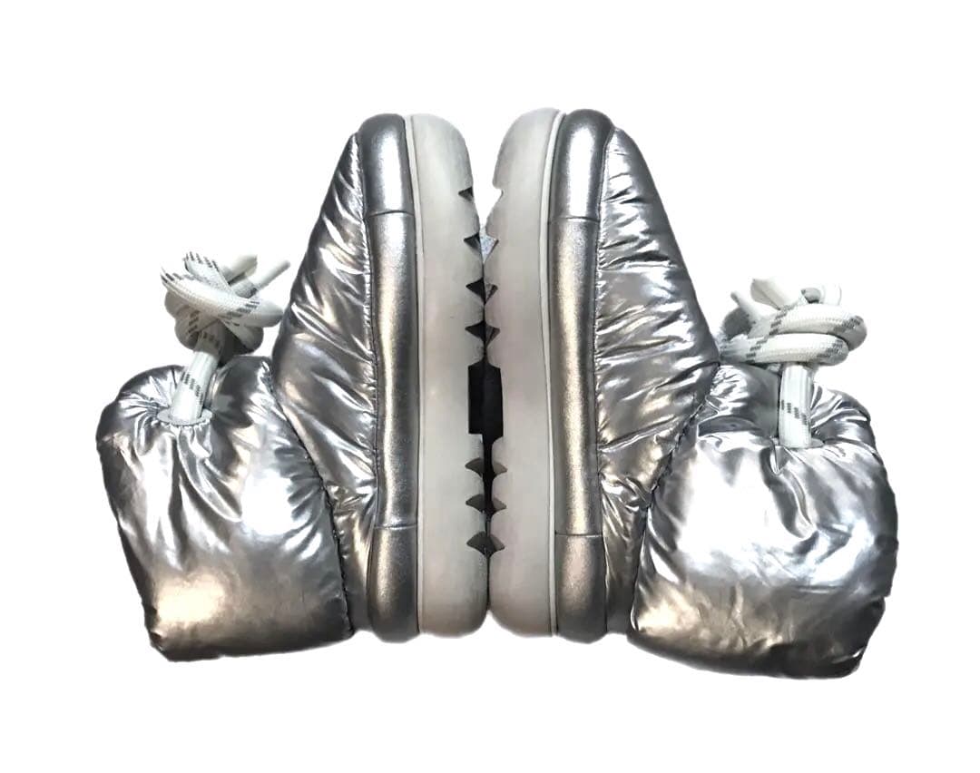 アグUGGクラシックマキシショートパファーブーツシルバー防水保温性