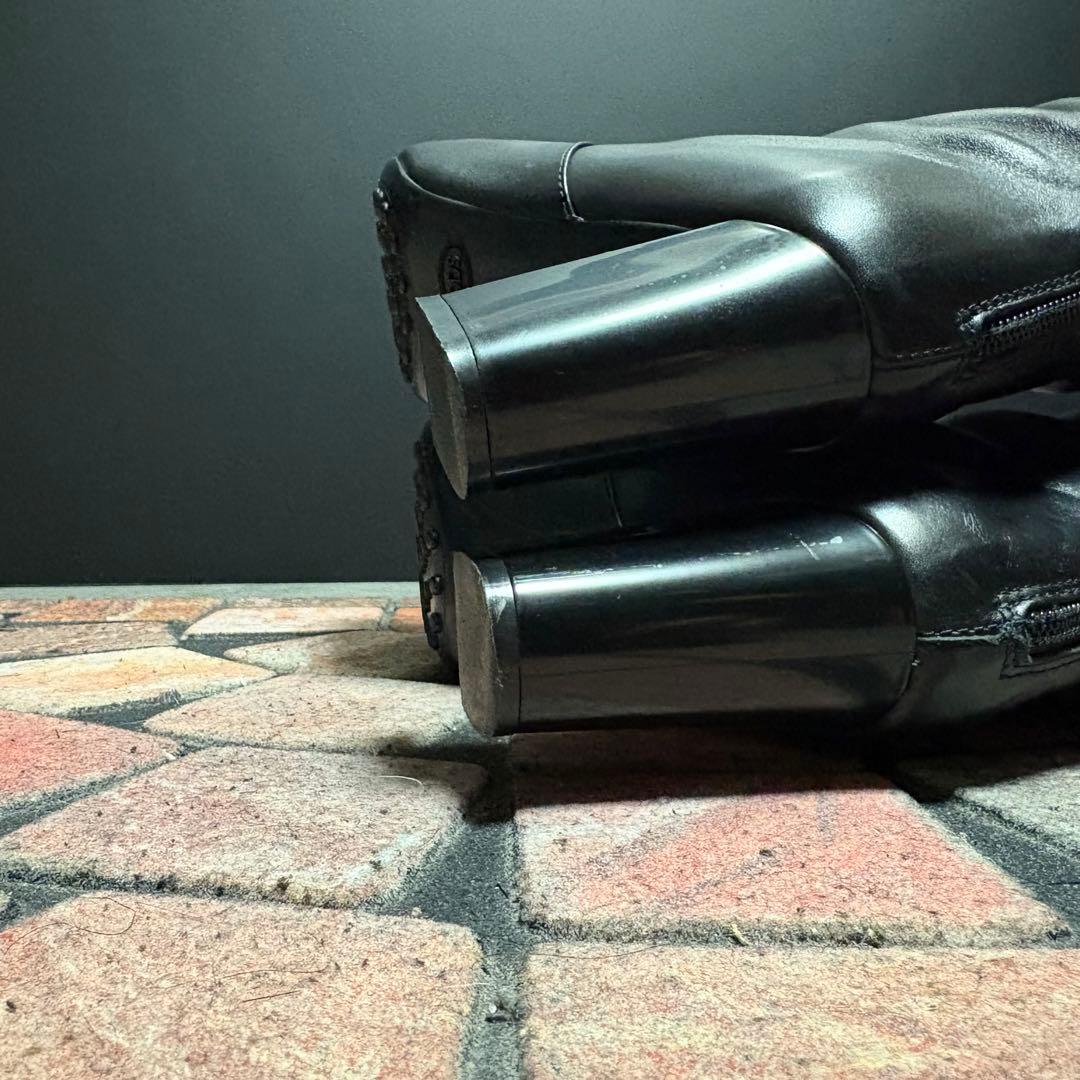 【美品】TOD'S ロングブーツ　22.5cm 本革 バックフルジップ　黒