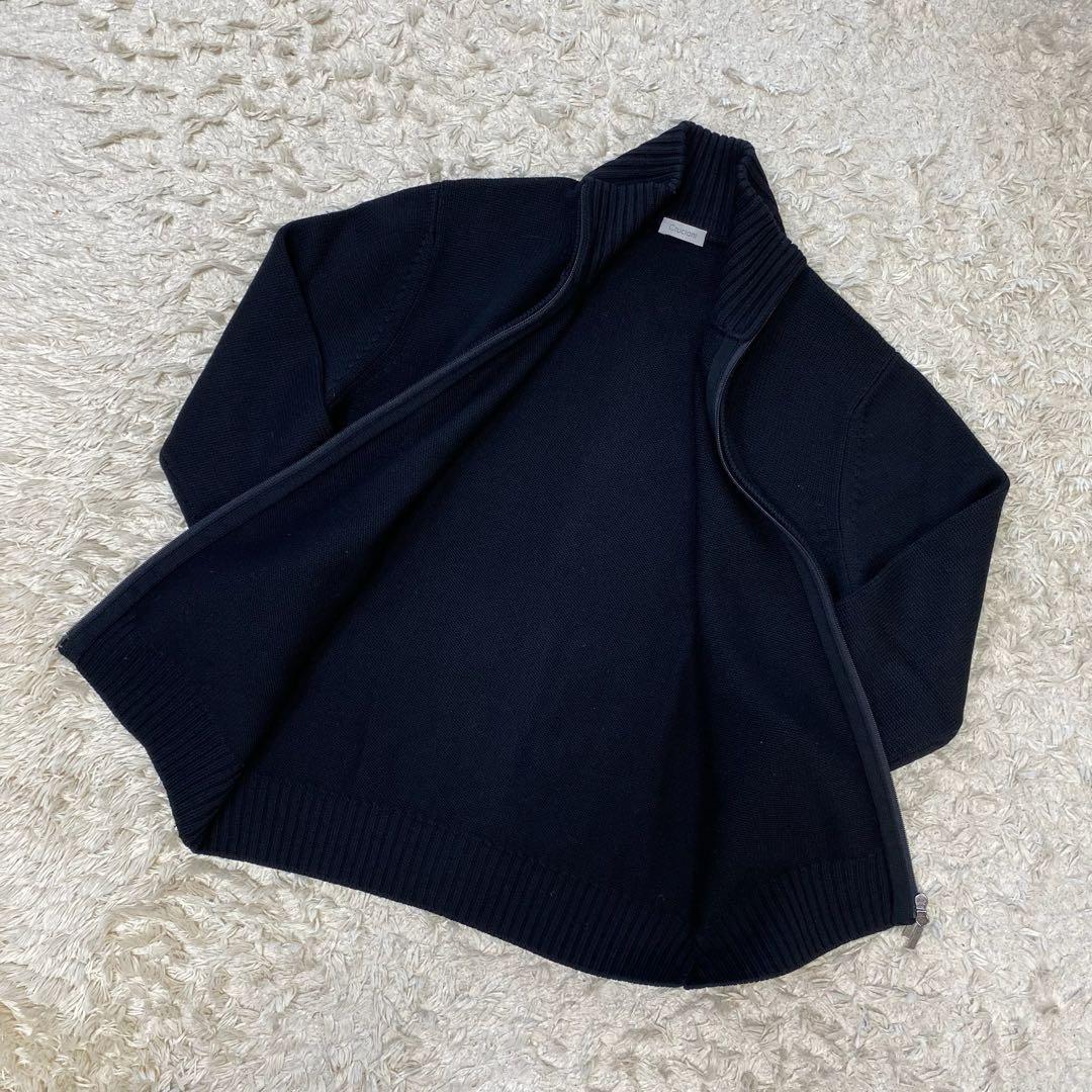 クルチアーニ ドライバーズニット ジップニット ウール ブラック 48