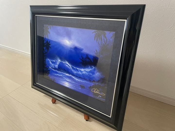 【絵画】ラッセン•モーニングブルー 海 絵画 風景画 ハワイ ミクストメディア 版画 クリスチャン・リース