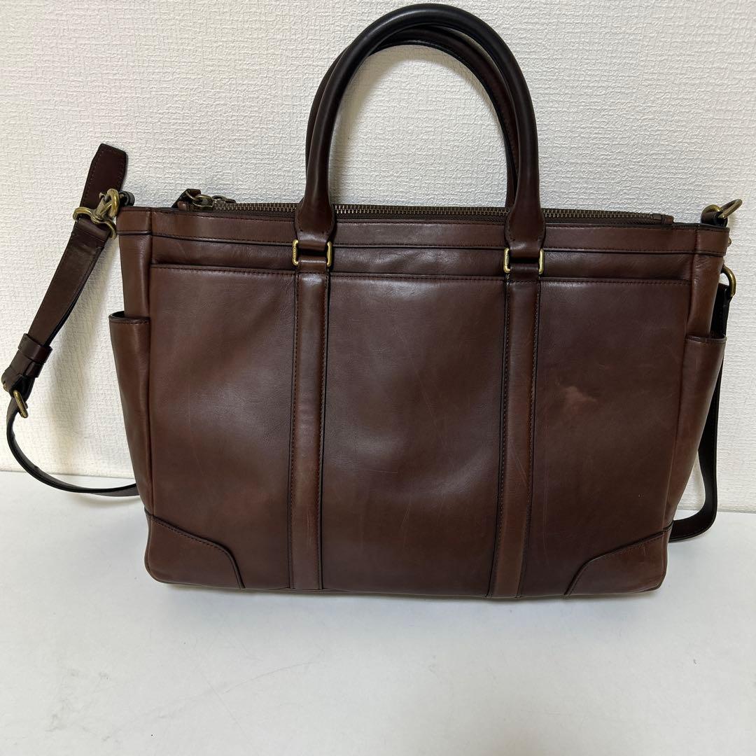 COACH コーチ正規品 2way ビジネスバッグショルダー本革 A4茶 - メルカリ