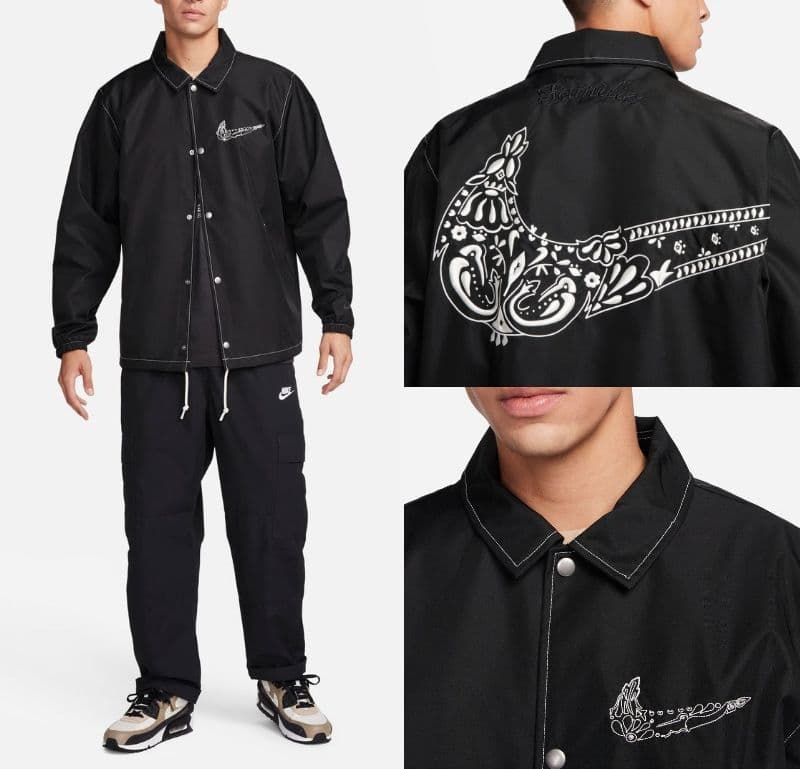 M ナイキ 死者の日 コーチジャケット シェンプレ-ファミリア 黒