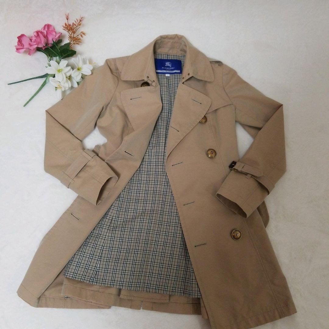 美品】バーバリーブルーレーベル BURBERRY トレンチコート ノバ