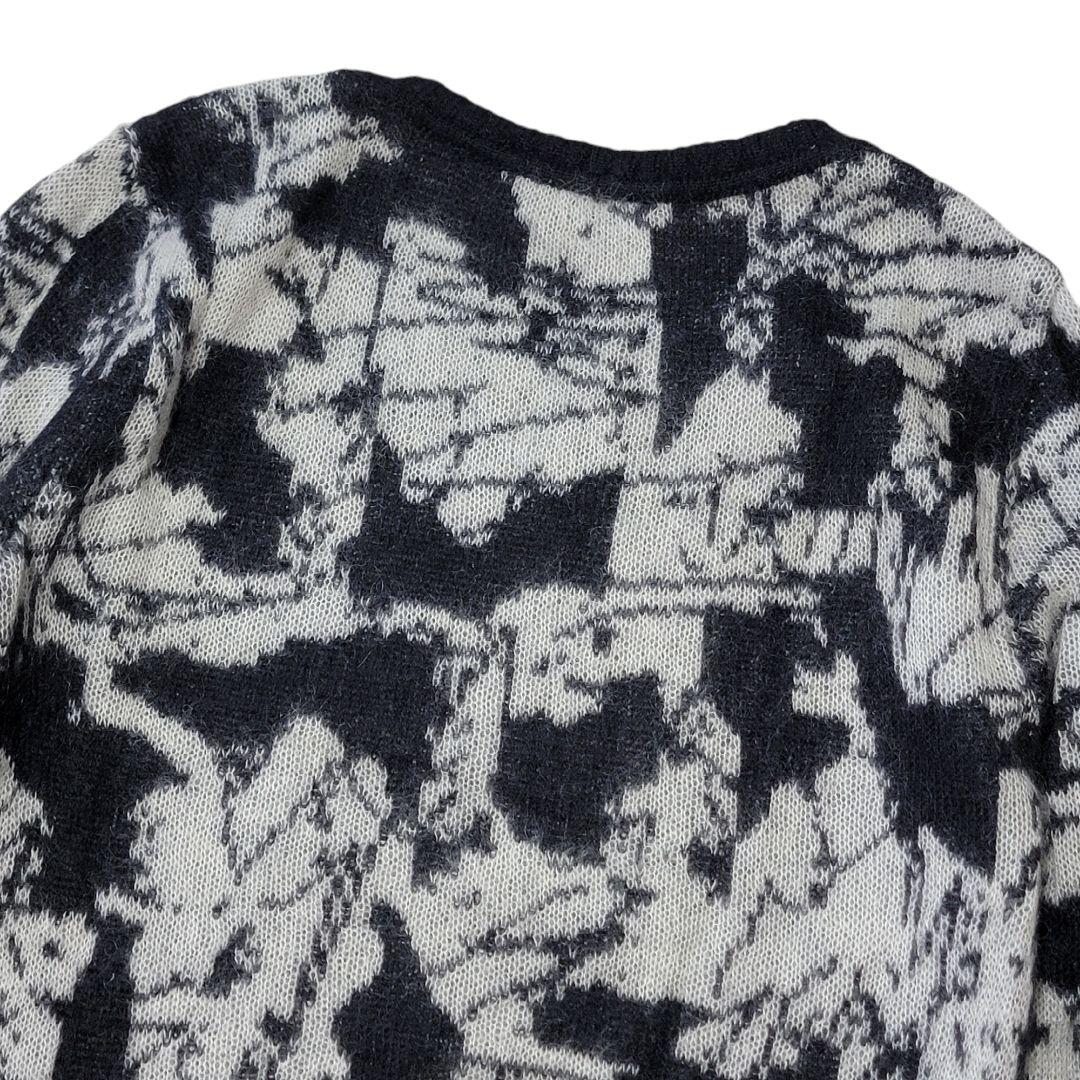 エディ期】07AW DIOR ディオールオム 総柄 ニット XS モヘヤニット