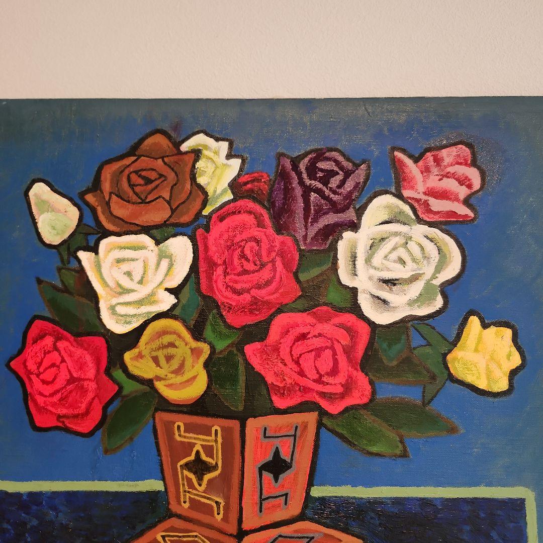 田渕眞兒　油絵　油彩画　薔薇シリーズ　花　No.3-4-s