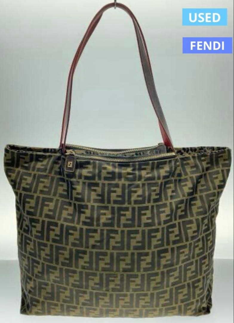 USED①フェンディFENDI☆ズッカ柄☆リバーシブルトートバッグ