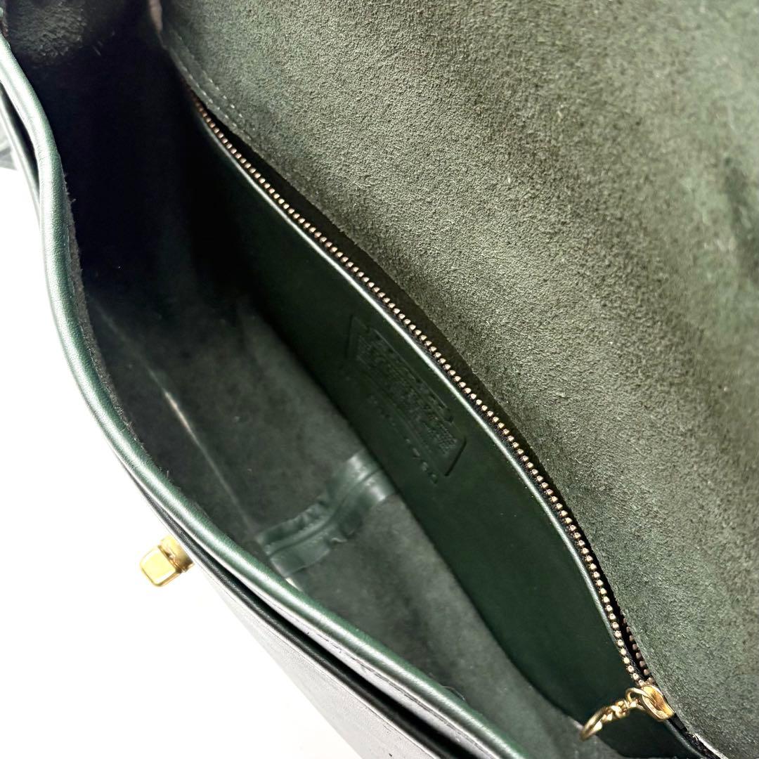 美品✨オールドコーチ ショルダーバッグ 9790 ターンロック グリーン