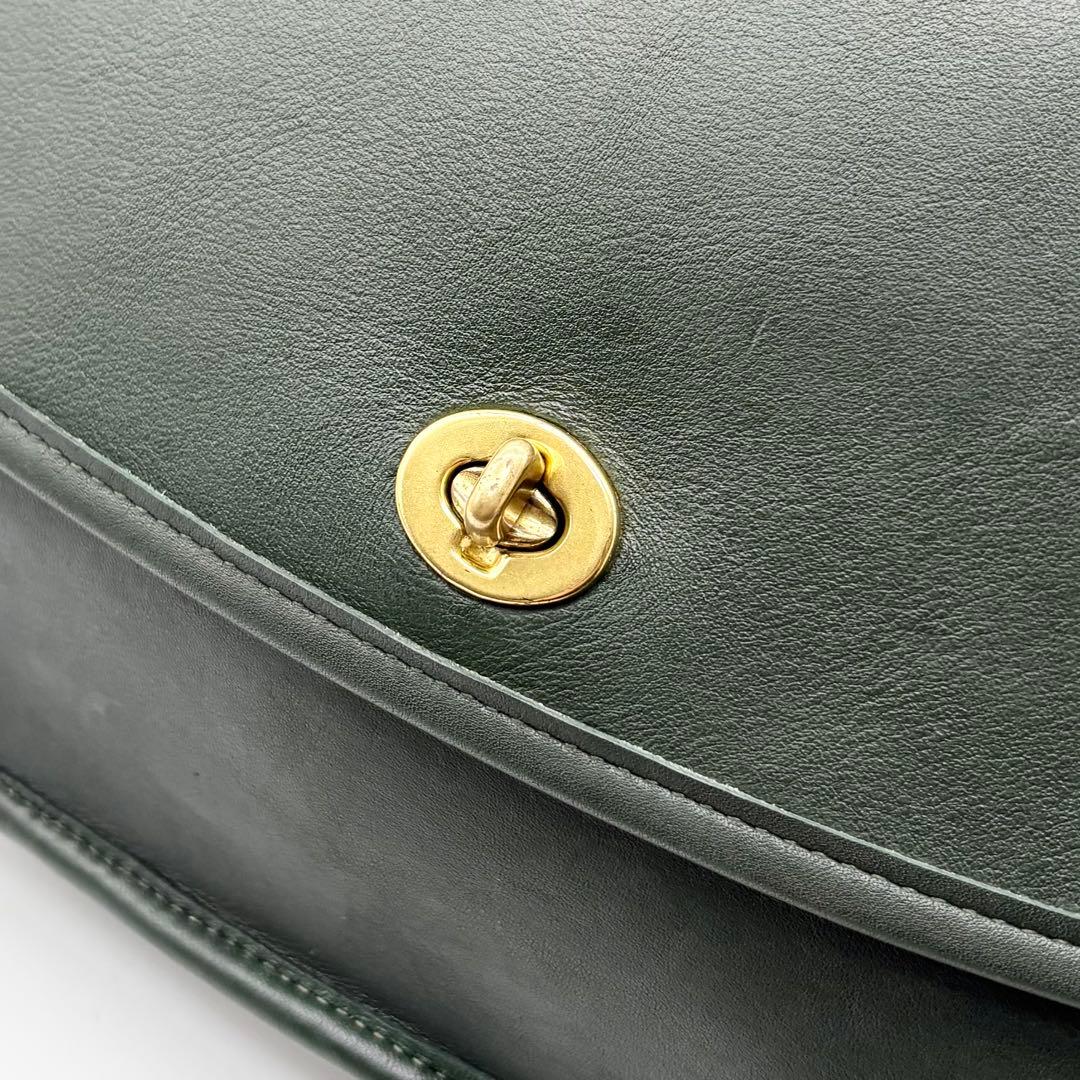 美品✨オールドコーチ ショルダーバッグ 9790 ターンロック グリーン