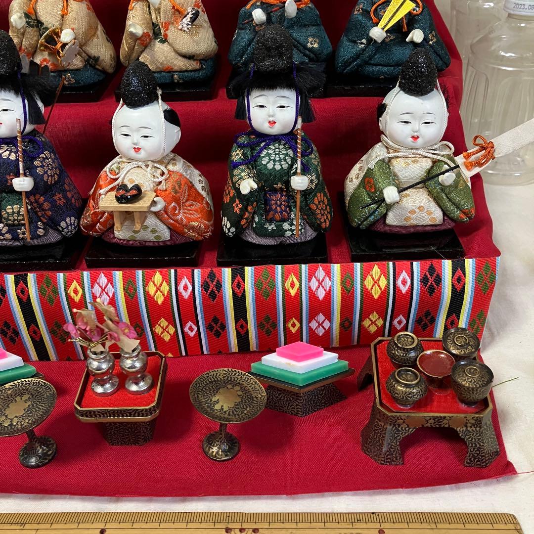 木目込み 雛人形 十五人段飾り 昭和レトロ 訳あり ひな飾り木目込み