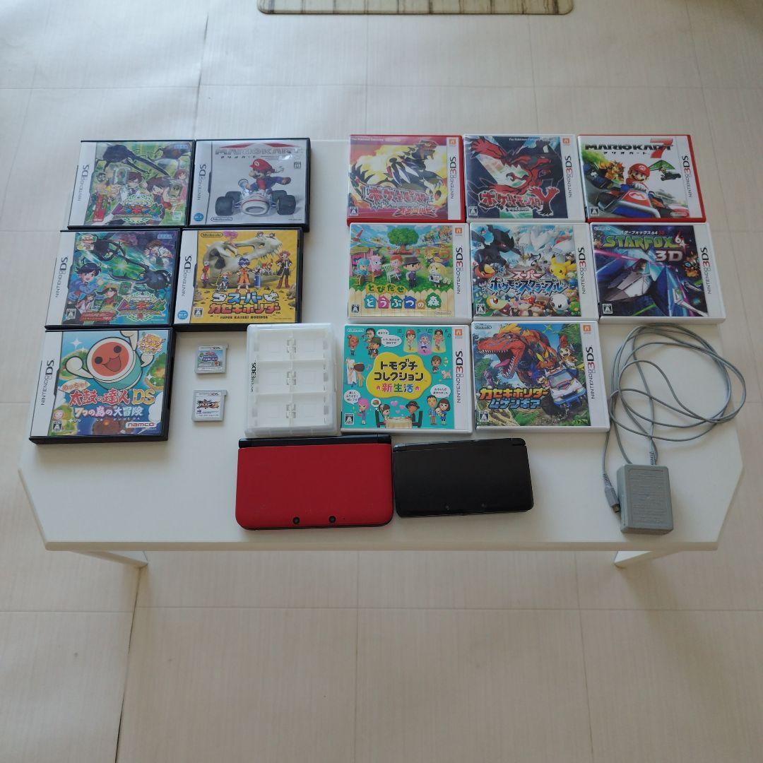 ニンテンドー3DS LL レッド×ブラック 3DSブラック ソフトまとめ売り