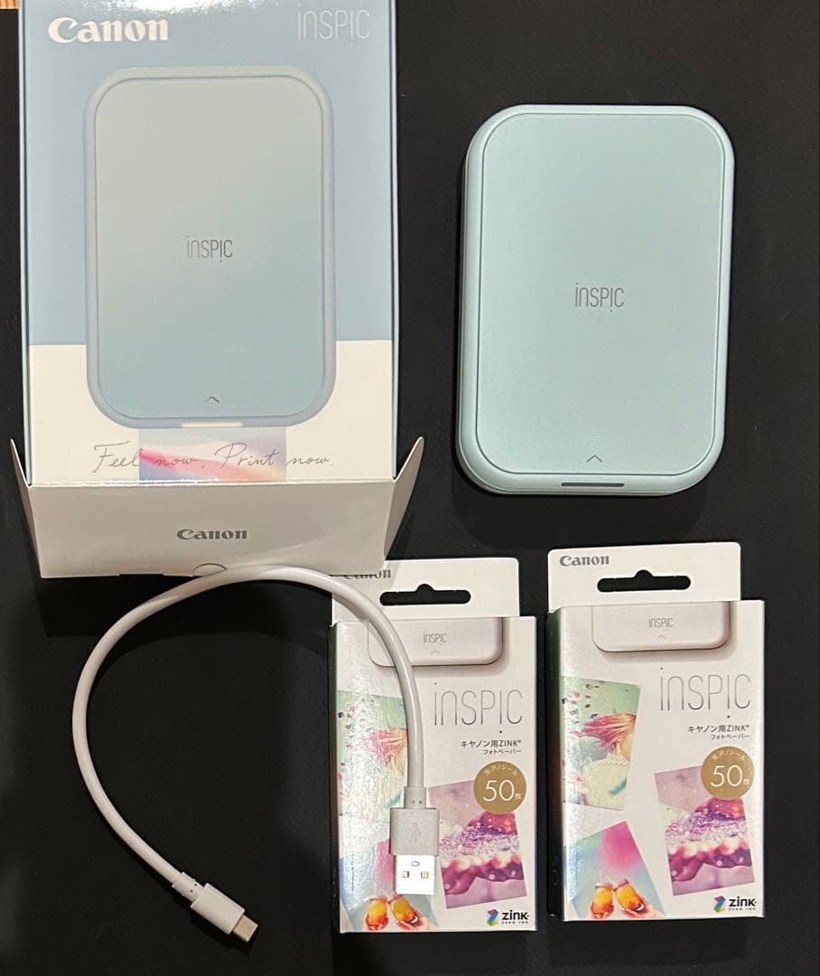 Canon INSPIC プリンター 本体 + 用紙 50枚×2 キヤノン（Canon） キャノン インスピック 用紙 50枚 ZINK フォト