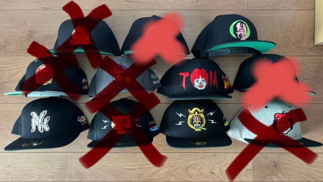 野生爆弾くっきー！肉糞野球連盟 ぶてぃっく紫歯茎 キャップ 指NY