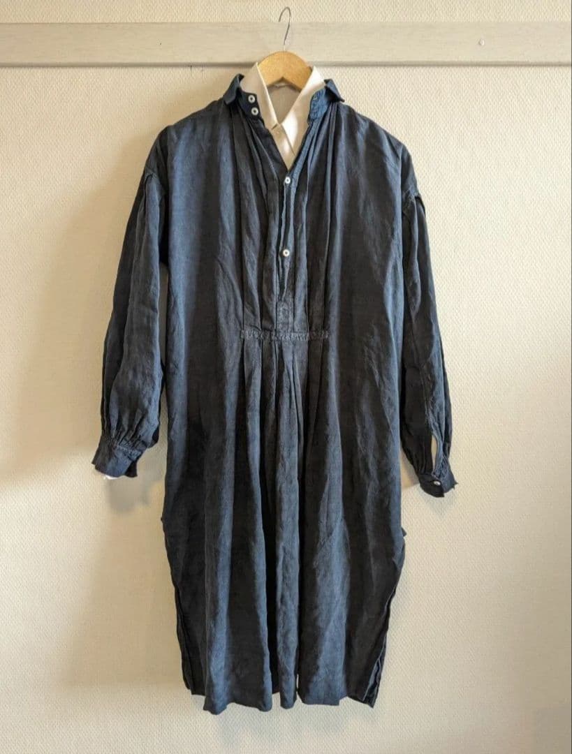 最終価格】1900s フレンチアンティーク インディゴリネンスモック