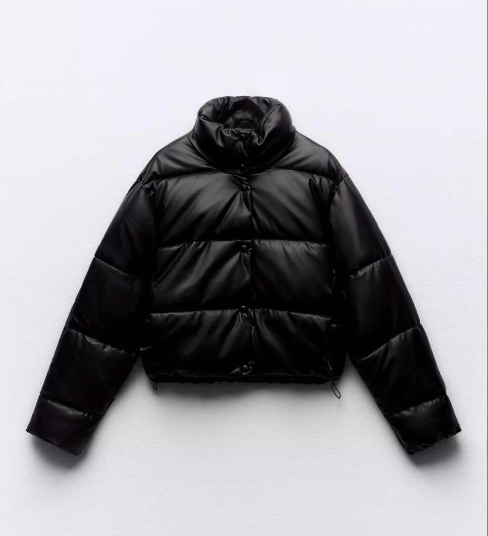 ZARA フェイクレザーパフジャケット S - メルカリ