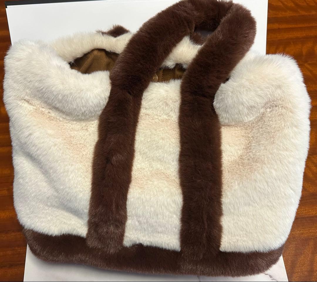 L'Appartement GCA EMB FAUX FUR TOTE BAG