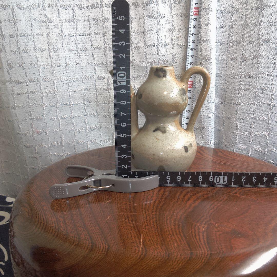 骨董6手作り陶器壺、二重ボディ