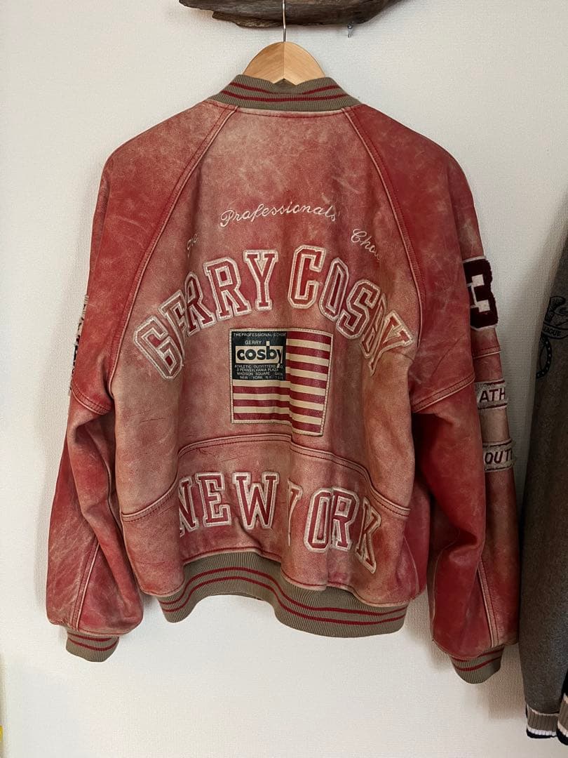 GERRY Cosby 90s ビンテージ レザー ジャケット スタジャン 赤 - メルカリ