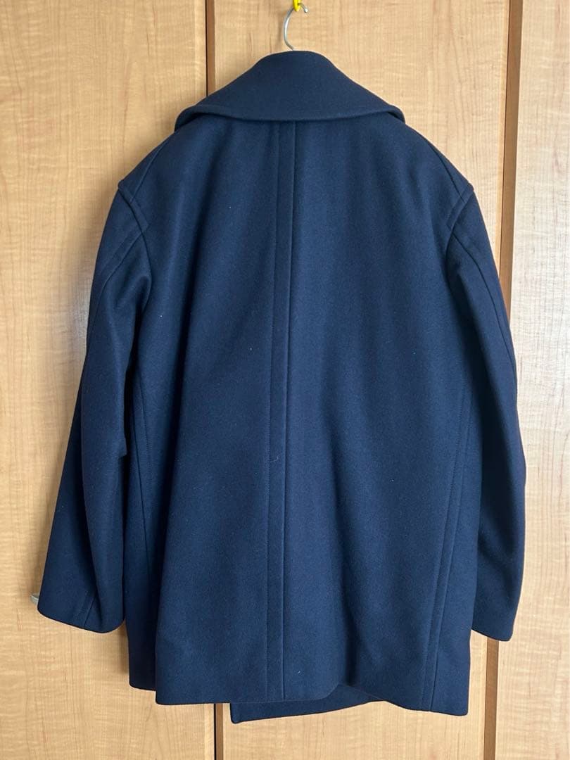 美品】ユニクロ+J ウールブレンドオーバーサイズピーコート ネイビー S
