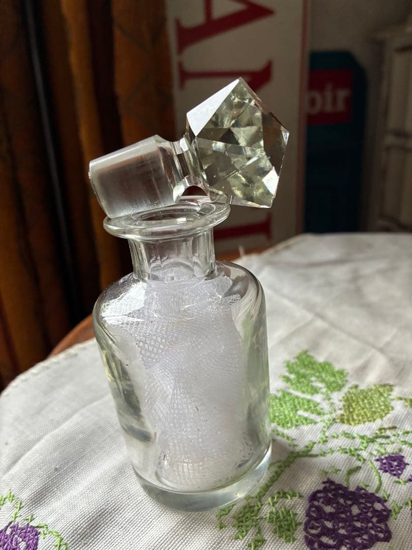 フランス アンティーク ガラス パフューム ボトル 香水瓶 ビン
