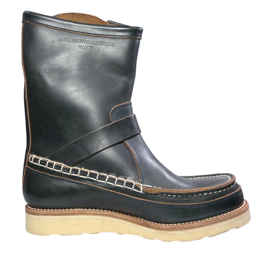 Varde77 クロムエクセル ハンドモカシン エンジニアブーツ 0 US7 紺