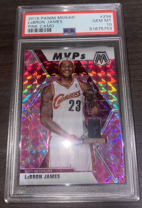 スポーツ選手 Panini Lebron MVP pink camo PSA10 LeBron James 2019 Mosaic #298 MVPs - Pink Camo Price Guide