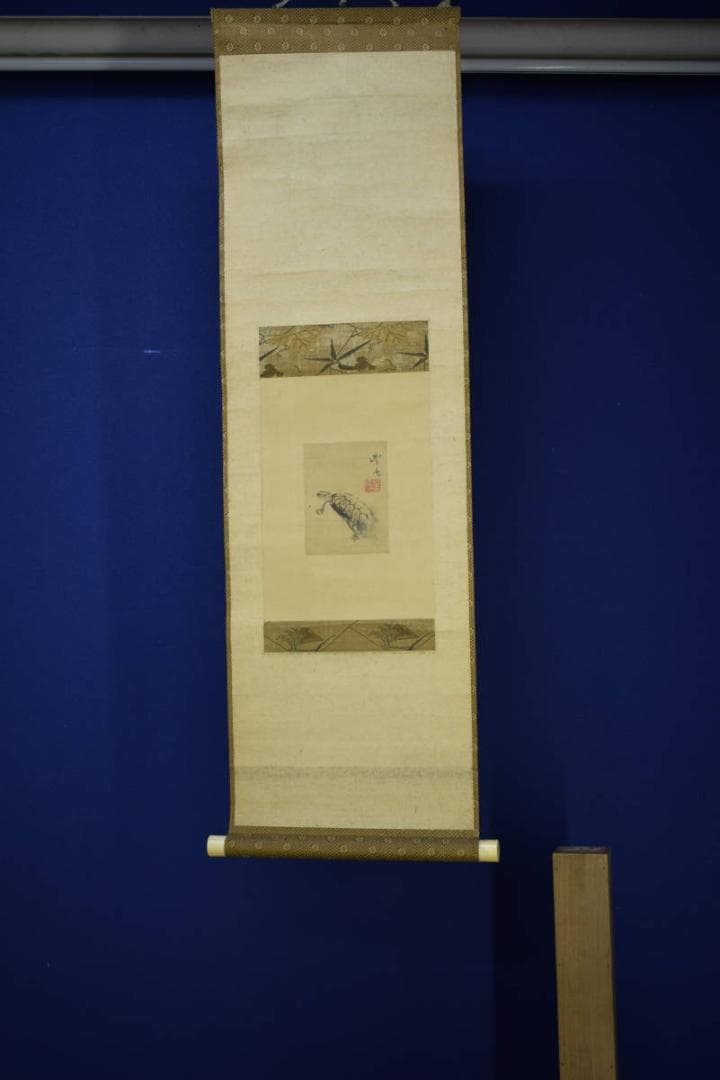 真作/岡本豊彦/亀之図/布袋屋掛軸HG-857 - メルカリ