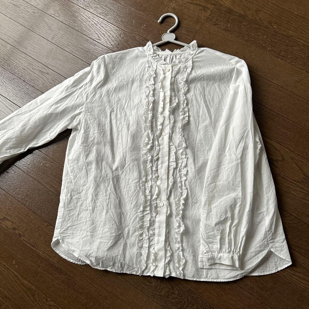 ワッシャーフリルブラウス 白 即完売 予約購入 ジャーナルスタンダード