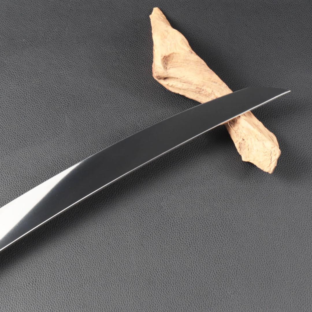 10968鬼反り先丸包丁尺二鏡面仕上げ刺身包丁 刃は究極の切れ味黒檀黒