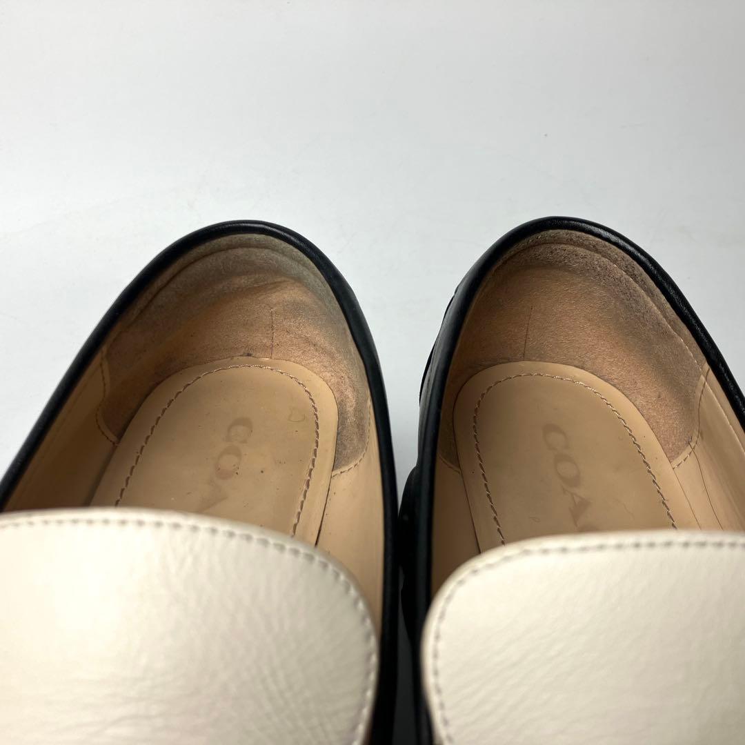 美品】COACH ルーシー 厚底 レザーローファー チャンキーヒール 23.5