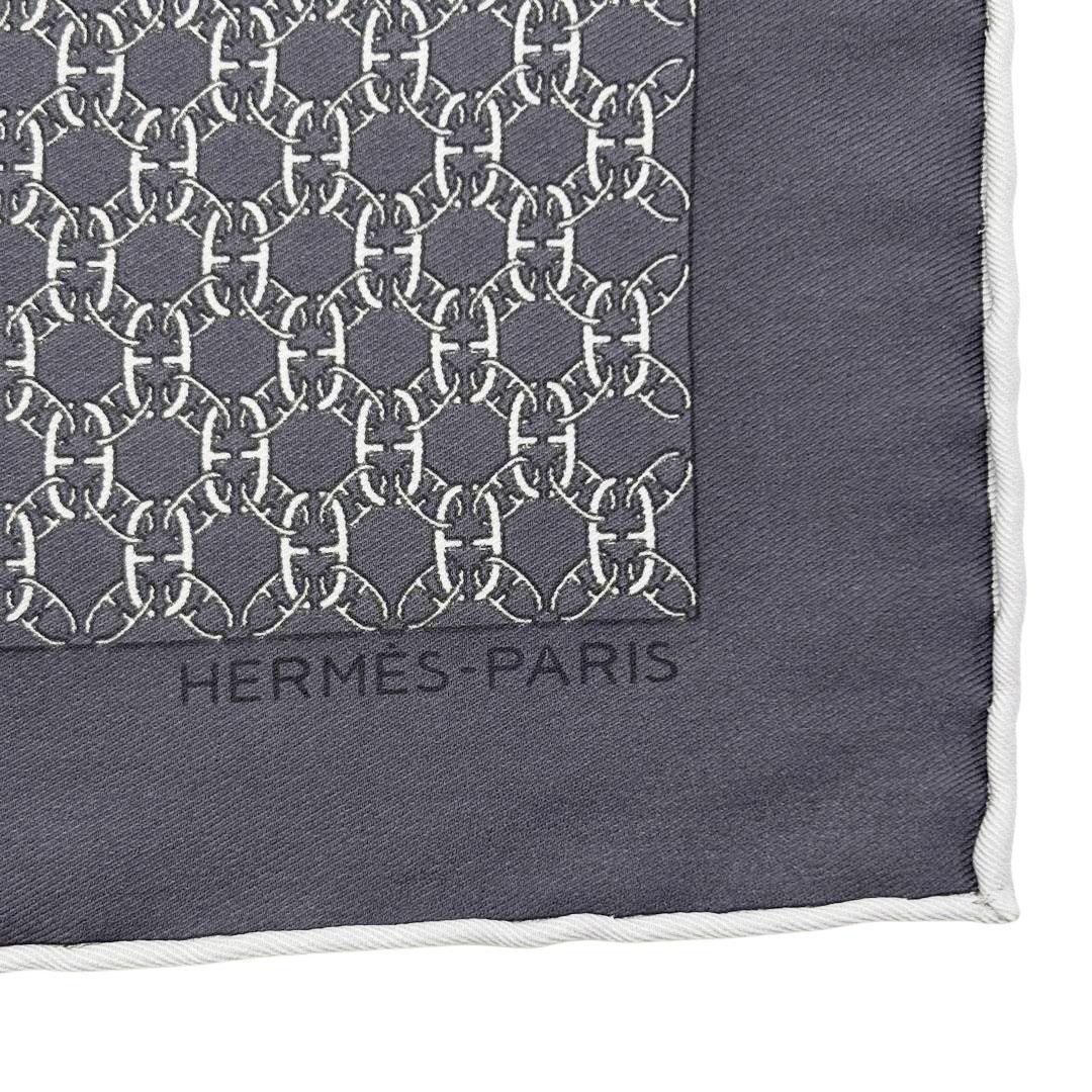 美品】エルメス スカーフ ポケットチーフ 42cm シェーヌダンクル柄2M33