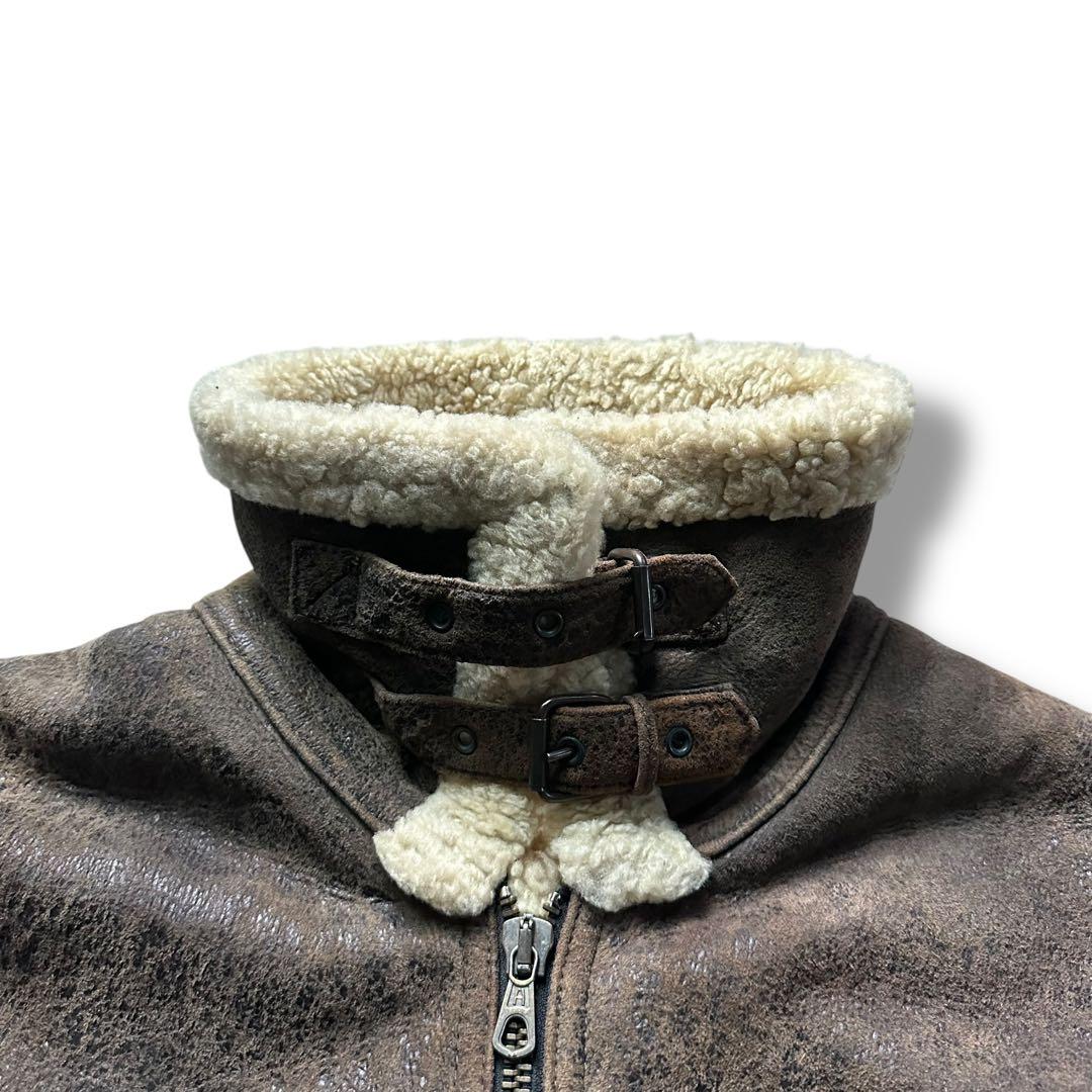 フライトジャケット B-3 リアルムートン ボア シープスキン ダメージ