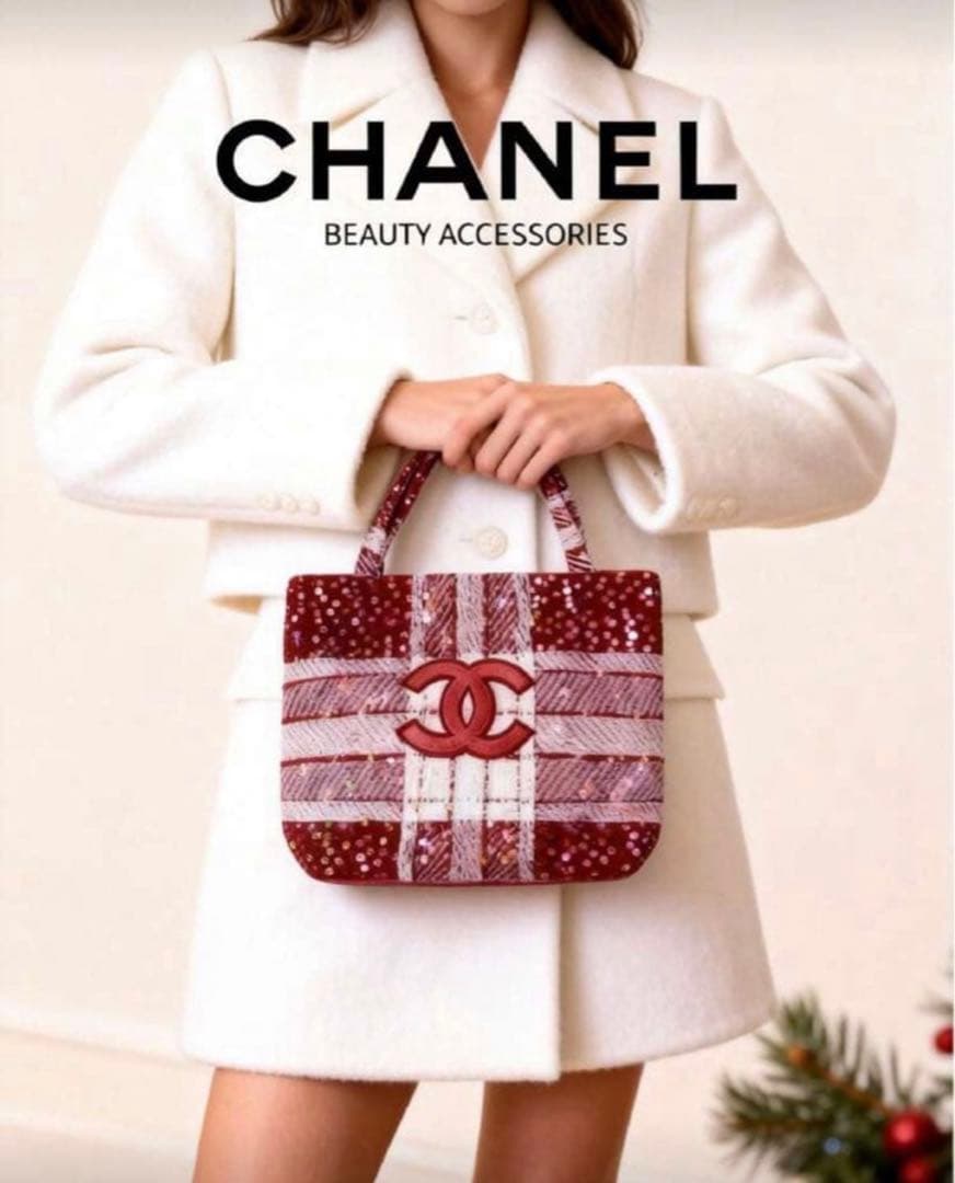 シャネル CHANEL 赤 新品 スパンコール トートバッグ - メルカリ