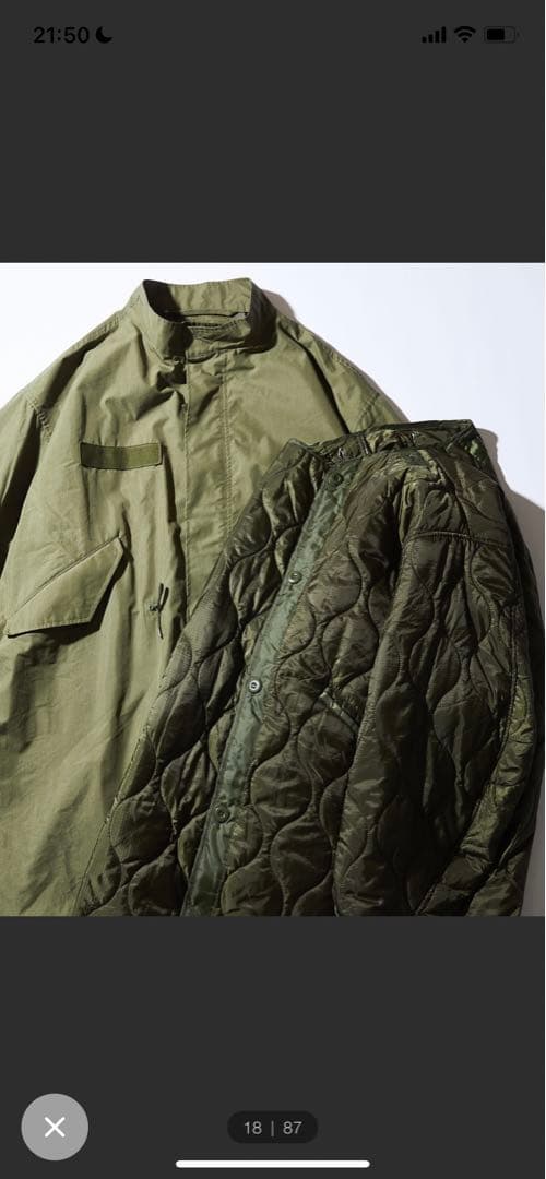 フリークスストア モッズコート オリーブ M-65 ライナー付きM65 LINER