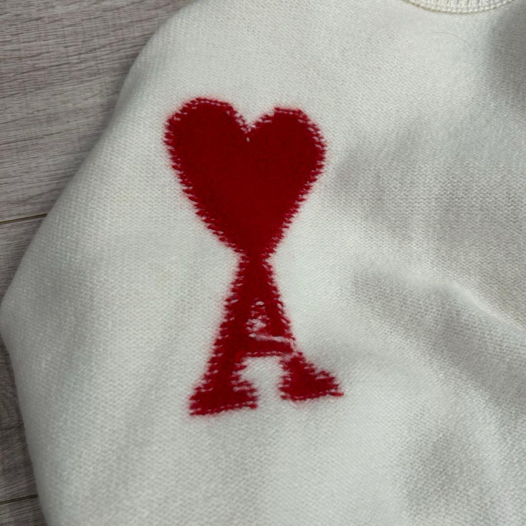 芸能人着用】AMI PARIS アミパリス ロゴニット セーター ホワイト M