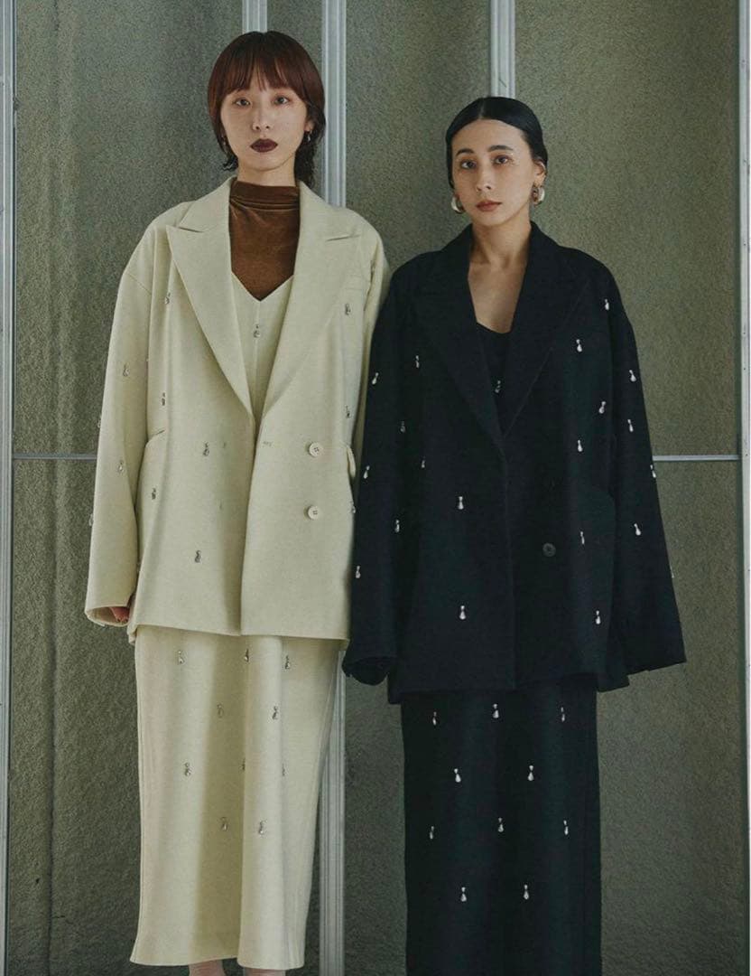 完売品ameri UND ELSA BIJOU WOOL JACKET - メルカリ