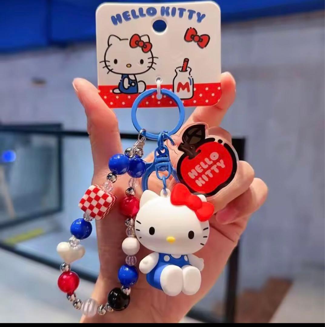 じゃらじゃらキーホルダー キティ マスコット ビーズ ストラップ
