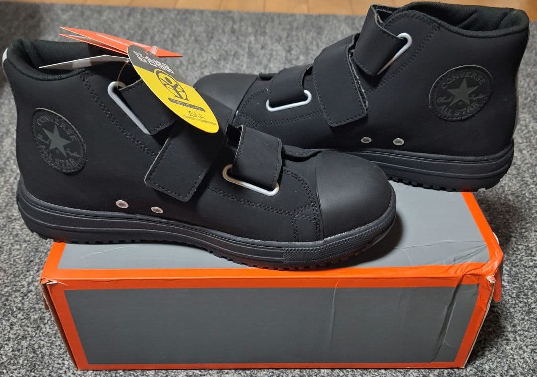 最終値引きCONVERSE ブラック ハイカット安全靴 25.5cm