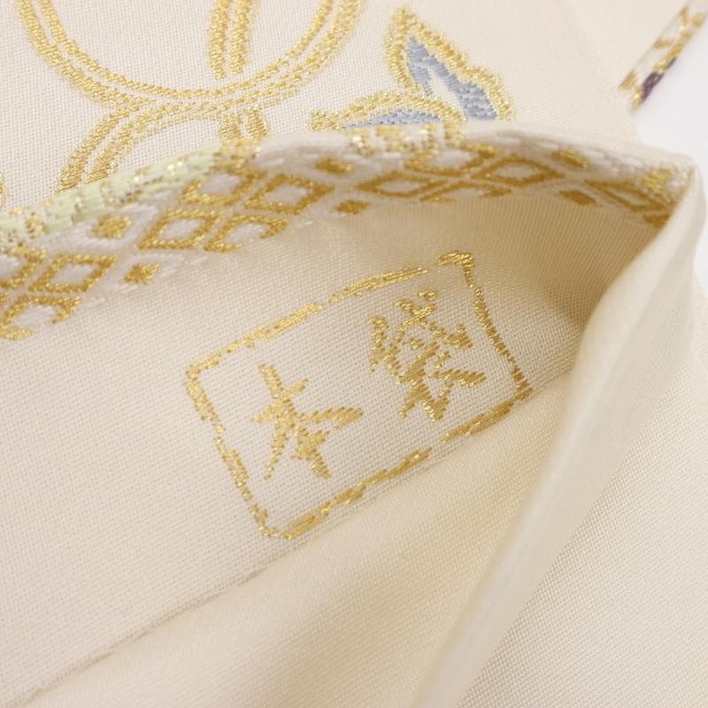 《特選豪華◆本袋帯■煌びやか葡萄唐草◆六通柄■アイボリー◆正絹着物◆FY3-4》