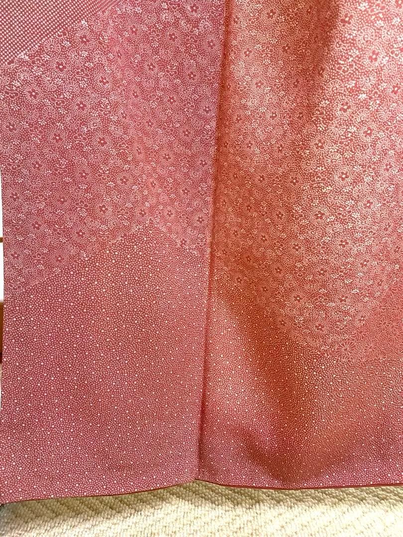 江戸小紋 寄せ小紋柄 正絹 着物美品 オレンジ系 - メルカリ