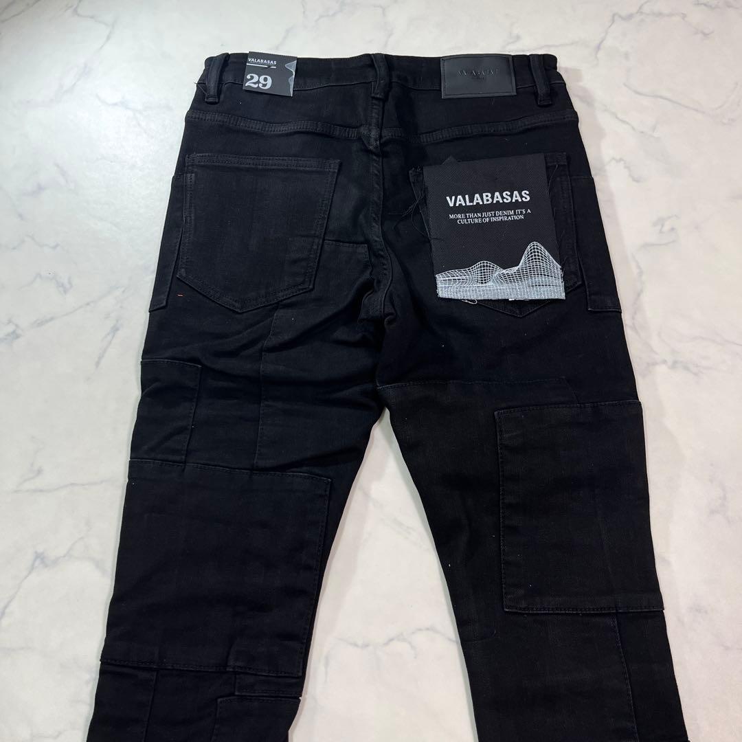 valabasas バラバサス パネルフレアスキニーデニム ブラック 新品 29